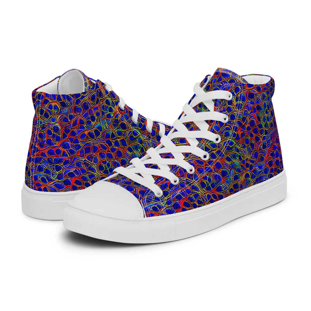 Sonic Mosaic on Women's High Top Canvas Shoes — Left