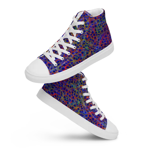 Sonic Mosaic on a Women's High Top Canvas Shoes