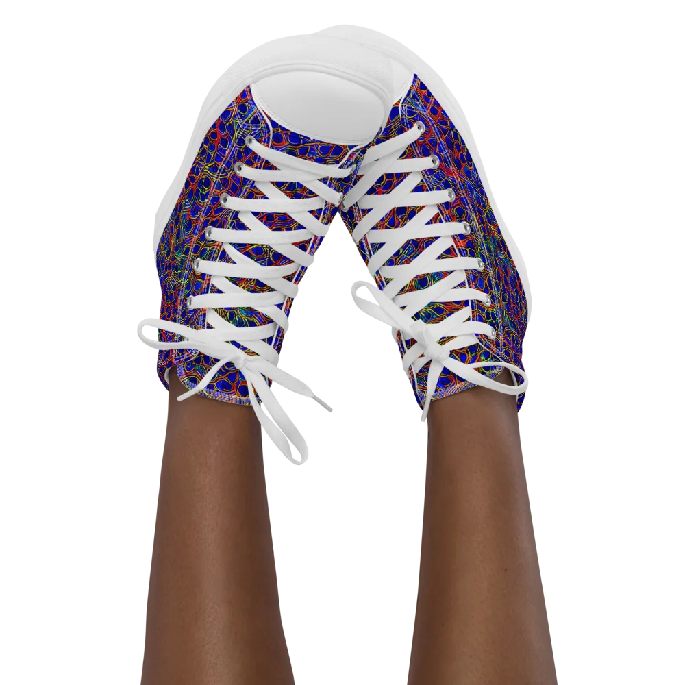 Sonic Mosaic on Women's High Top Canvas Shoes — Front