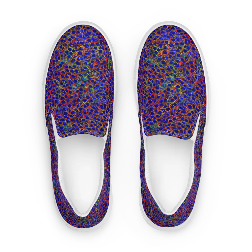 Sonic Mosaic on Men's Slip-On Canvas Shoes — Front