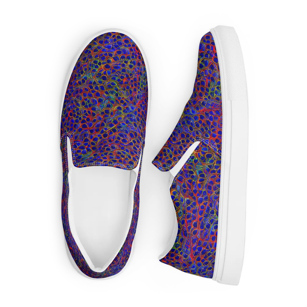 Sonic Mosaic on Men's Slip-On Canvas Shoes — Front