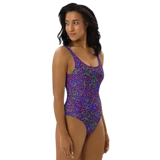Sonic Mosaic on a One-Piece Swimsuit