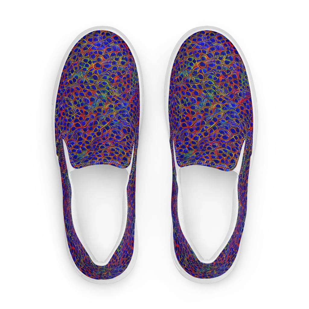 Sonic Mosaic on Women's Slip-On Canvas Shoes — Front