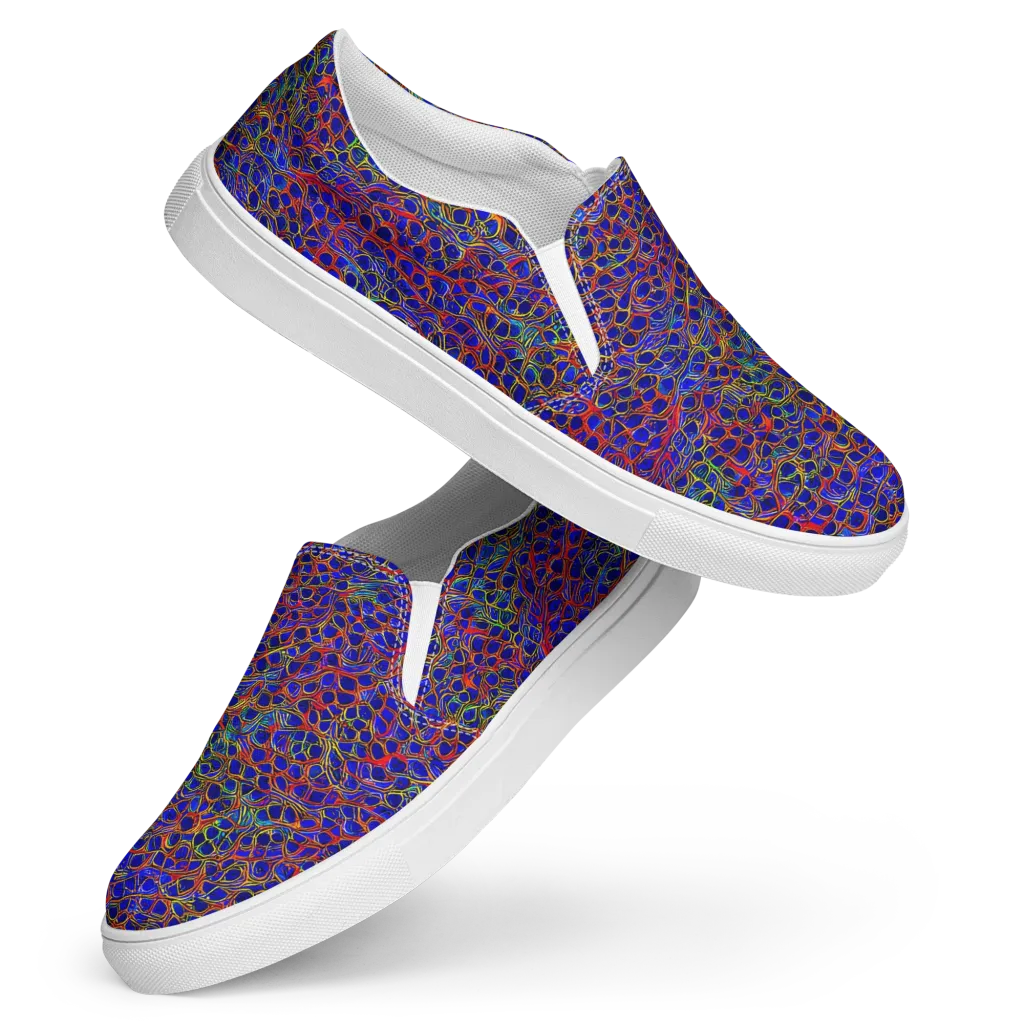 Sonic Mosaic on Women's Slip-On Canvas Shoes — Front