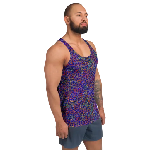 Sonic Mosaic on a Men's Tank Top