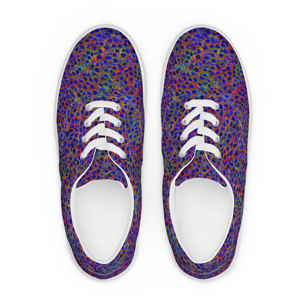 Sonic Mosaic on Men's Lace-Up Canvas Shoes — Front