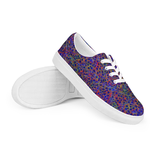 Sonic Mosaic on a Men's Lace-Up Canvas Shoes