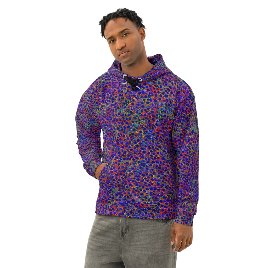 Sonic Mosaic on Cotton Hoodie — Left Front