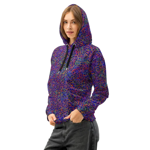 Sonic Mosaic on a Cotton Hoodie