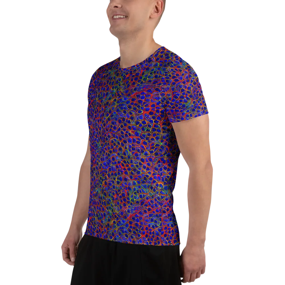 Sonic Mosaic on Men's Athletic T-Shirt — Left