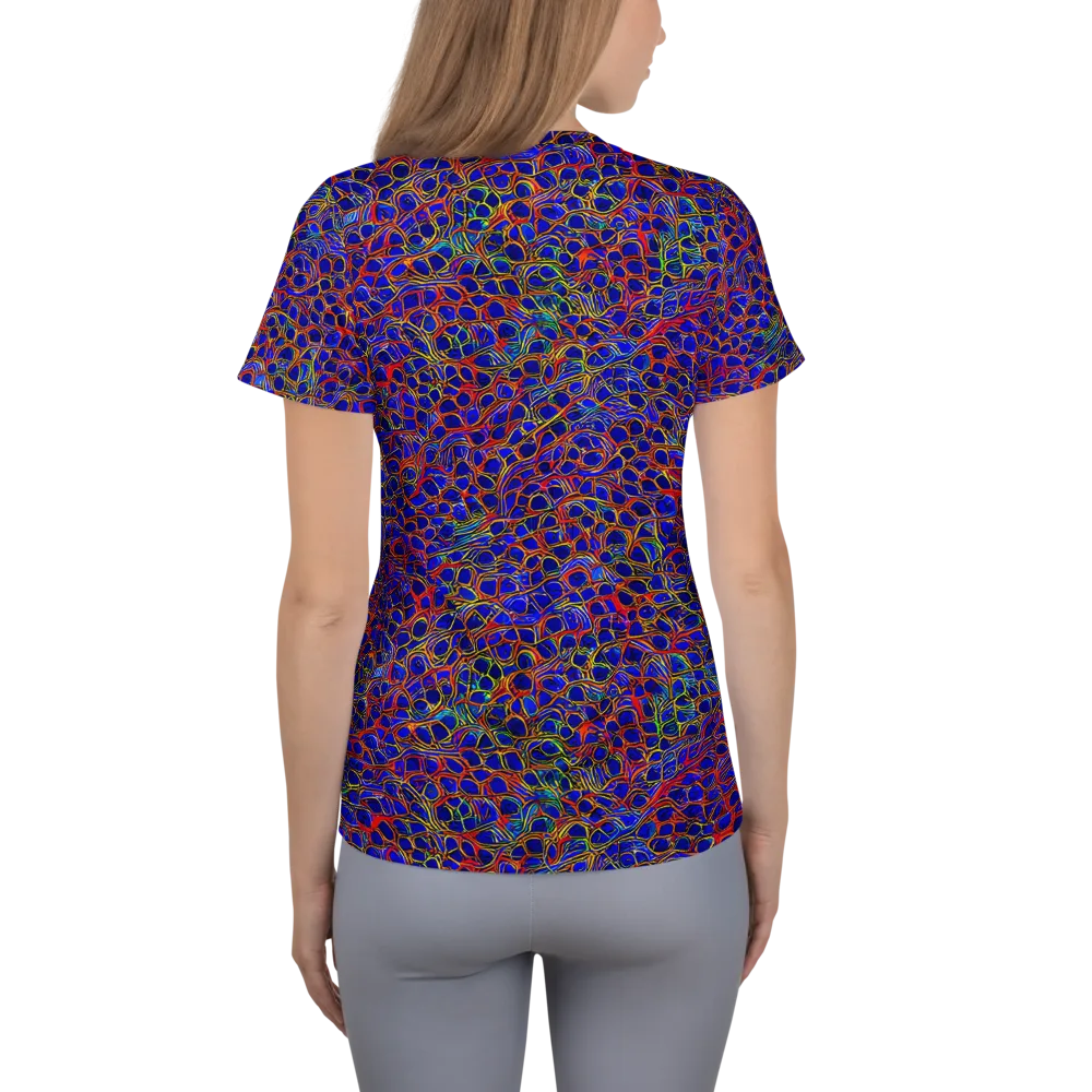Sonic Mosaic on Women's Athletic T-Shirt — Back