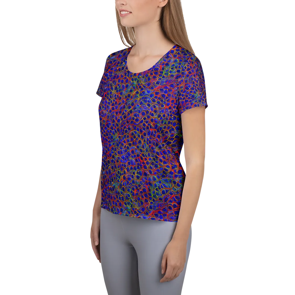 Sonic Mosaic on Women's Athletic T-Shirt — Left