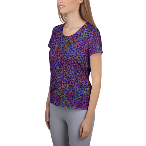 Sonic Mosaic on a Women's Athletic T-Shirt