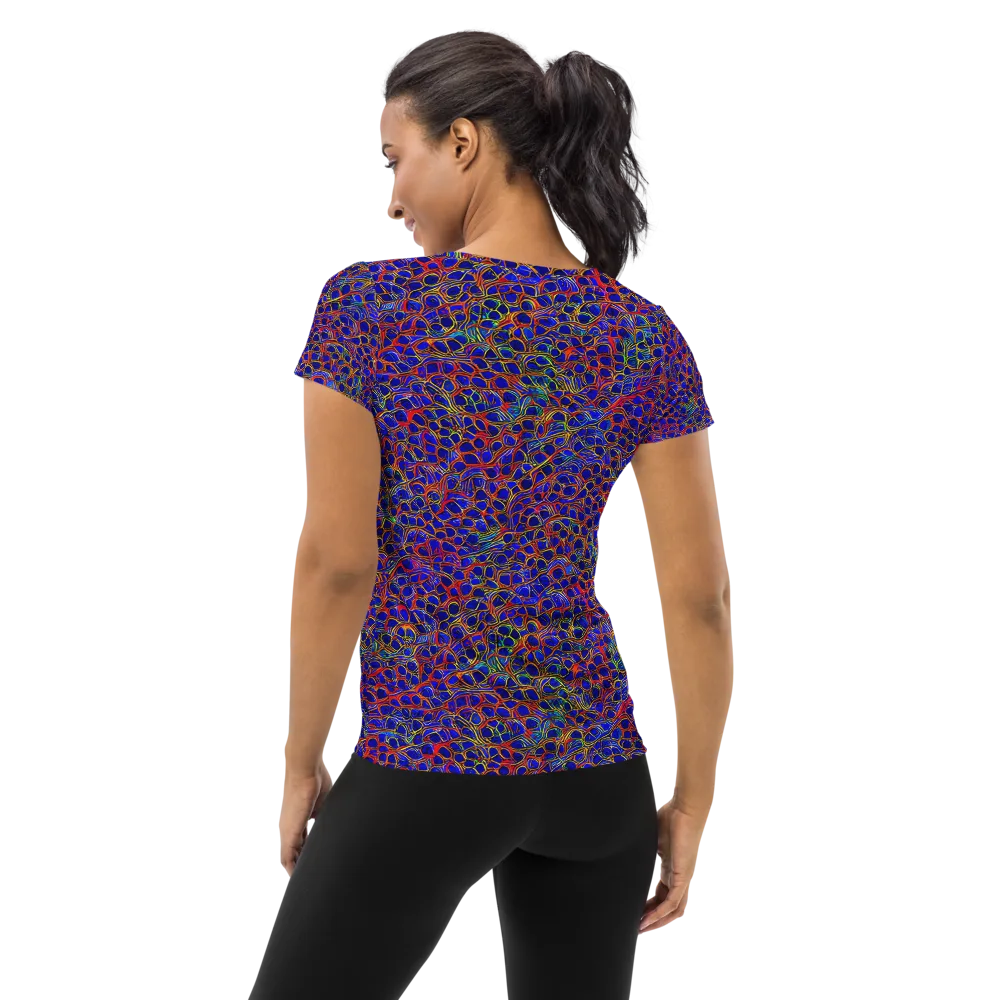 Sonic Mosaic on Women's Athletic T-Shirt — Back
