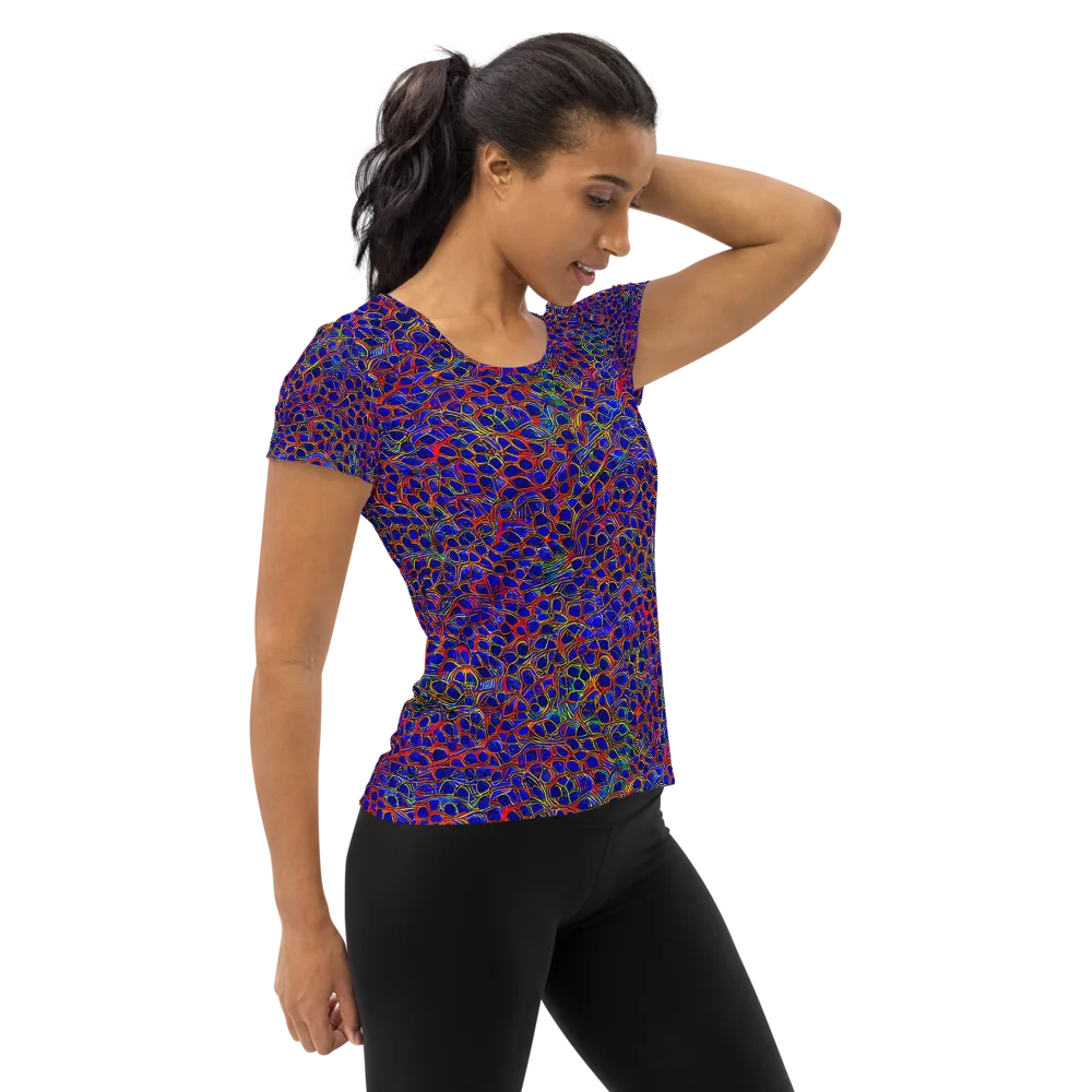 Sonic Mosaic on Women's Athletic T-Shirt — Right