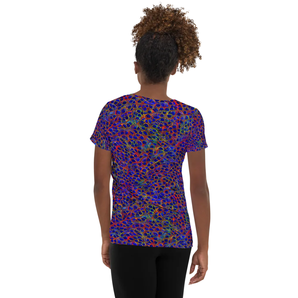 Sonic Mosaic on Women's Athletic T-Shirt — Back