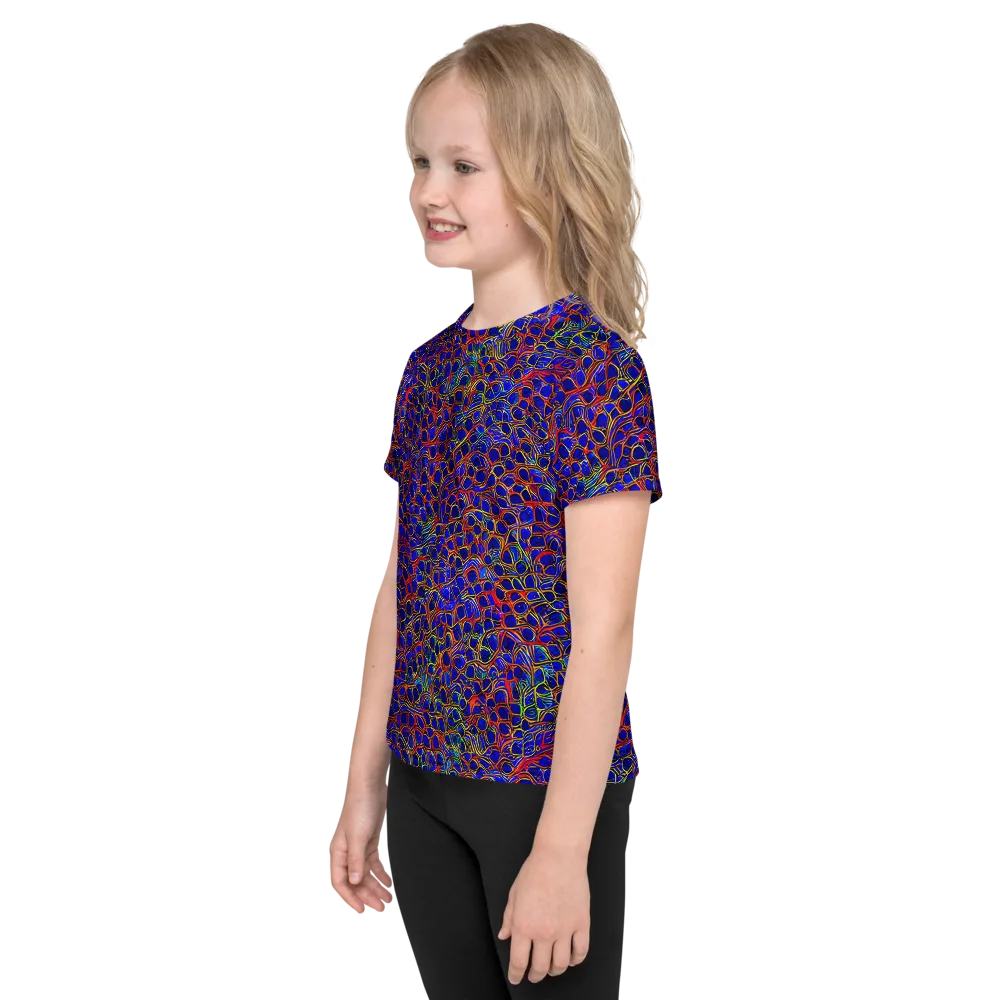Sonic Mosaic on Kids Crew Neck T-Shirt — Left