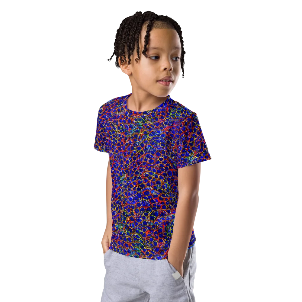 Sonic Mosaic on Kids Crew Neck T-Shirt — Left Front