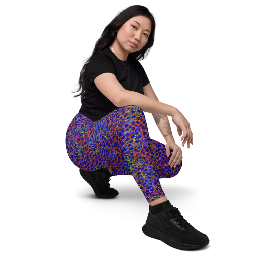 Sonic Mosaic on Leggings with Pockets — Right Front