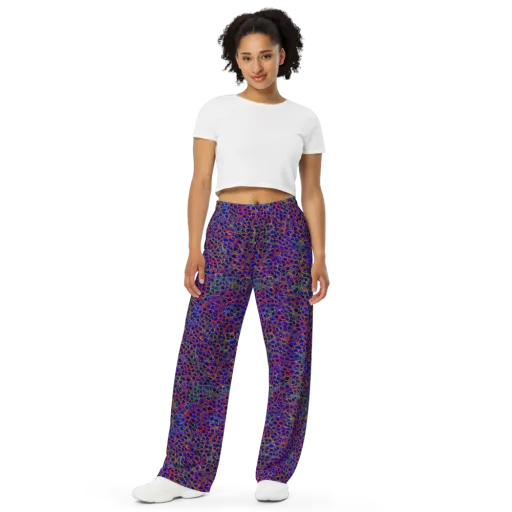 Sonic Mosaic on a Wide-Leg Pants
