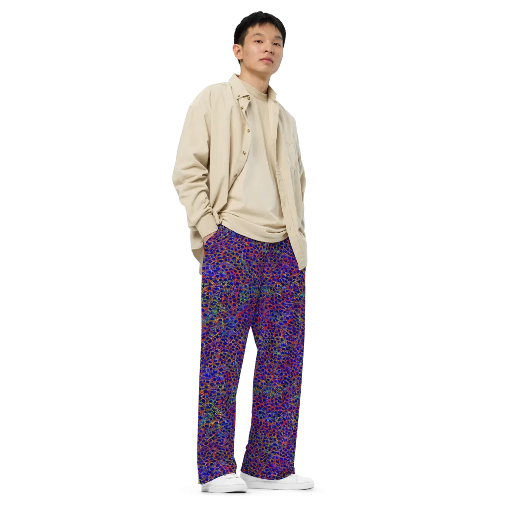 Sonic Mosaic on Wide-Leg Pants — Right Front
