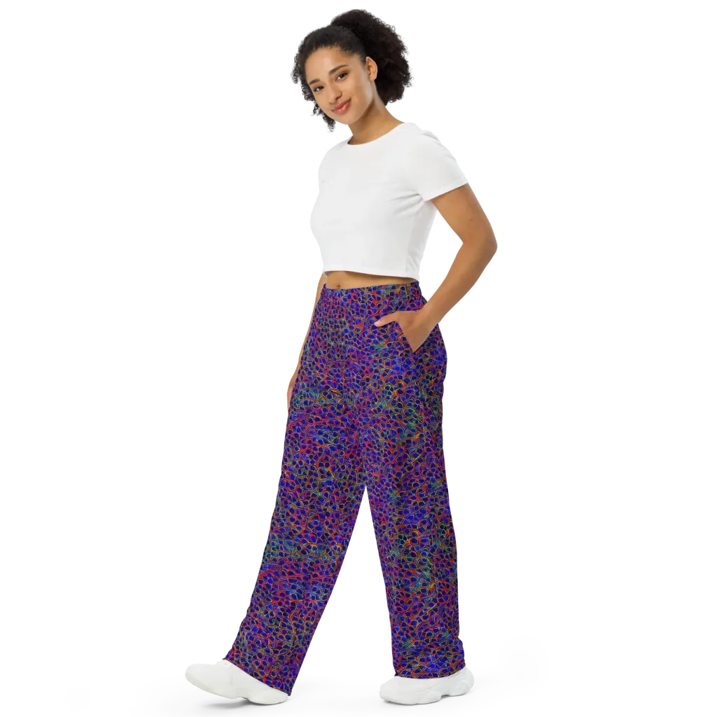 Sonic Mosaic on Wide-Leg Pants — Left Front