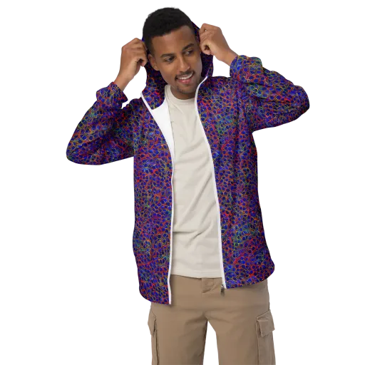 Sonic Mosaic on a Men's Windbreaker