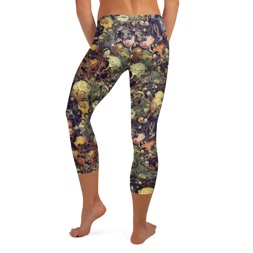 Gloom Garden on Capri Leggings — Back