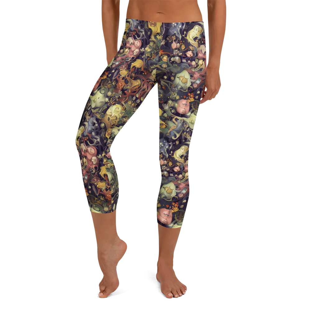 Gloom Garden on Capri Leggings — Front