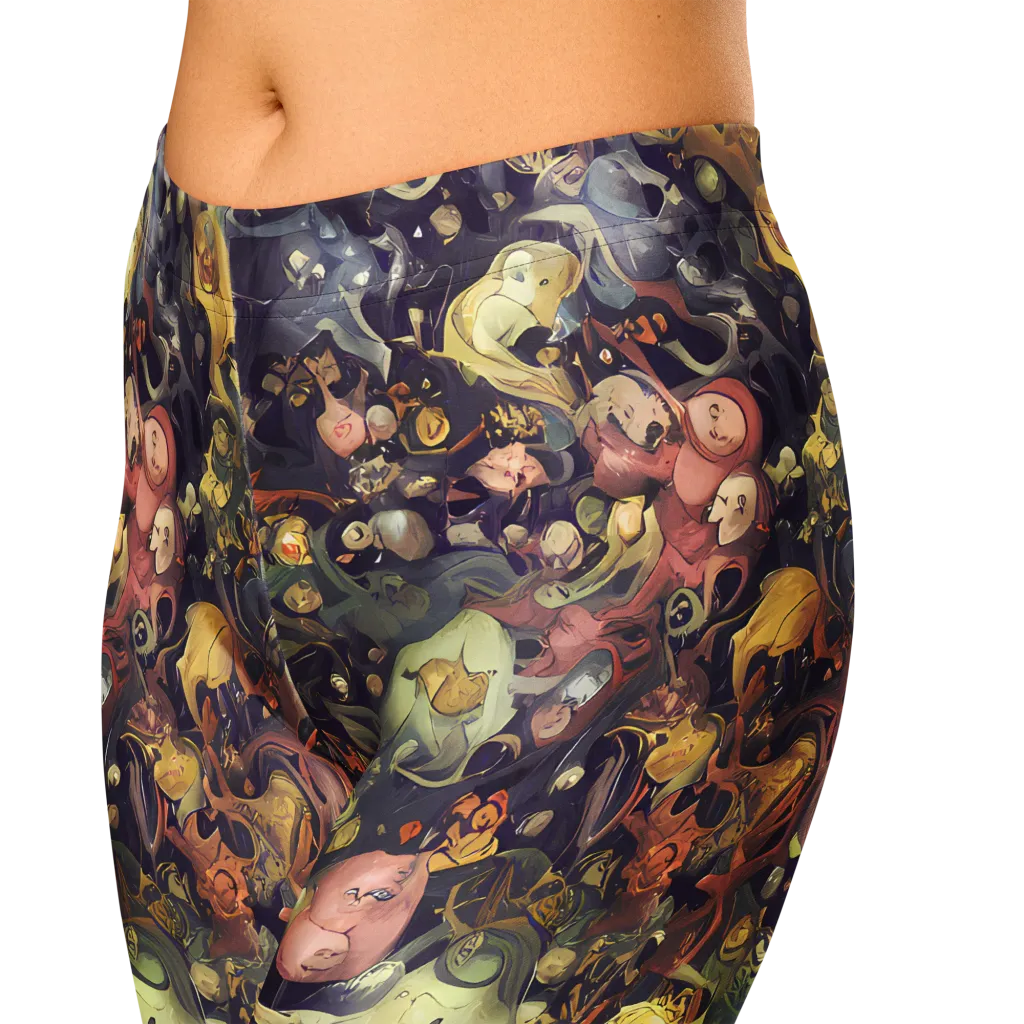 Gloom Garden on Capri Leggings — Zoomed-in