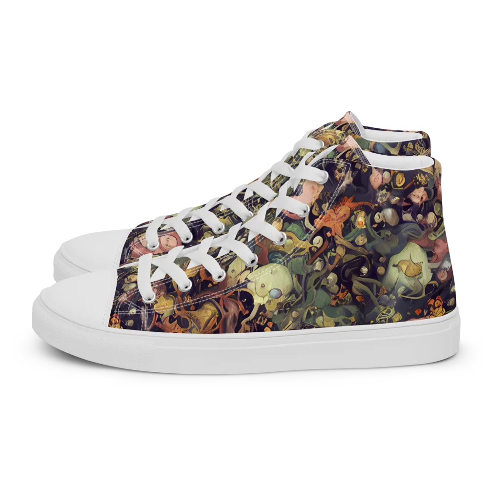 Gloom Garden on Women's High Top Canvas Shoes — Left