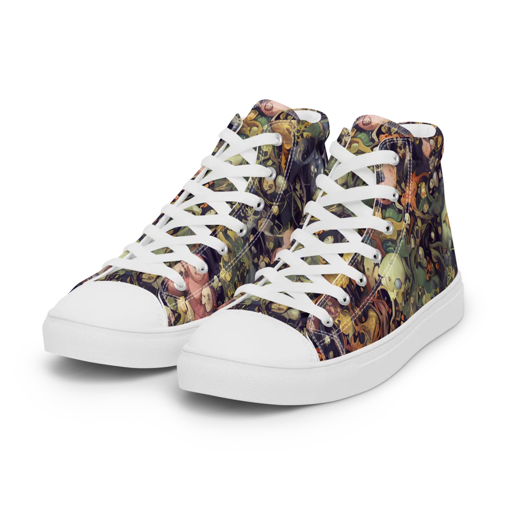 Gloom Garden on Women's High Top Canvas Shoes — Left Front