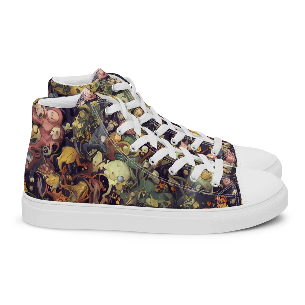 Gloom Garden on Women's High Top Canvas Shoes — Right