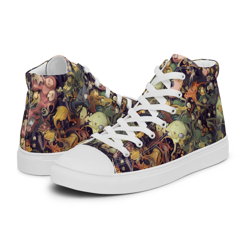 Gloom Garden on Women's High Top Canvas Shoes — Left