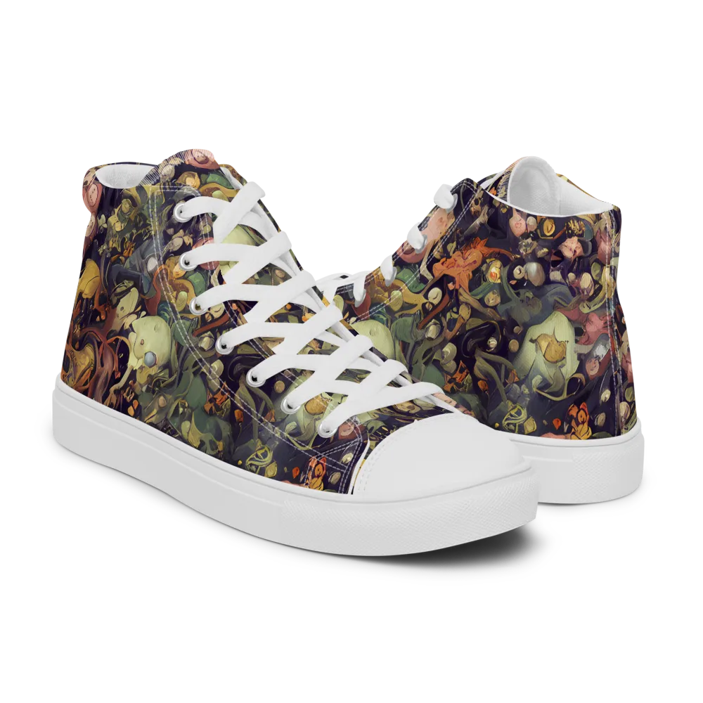 Gloom Garden on Women's High Top Canvas Shoes — Right