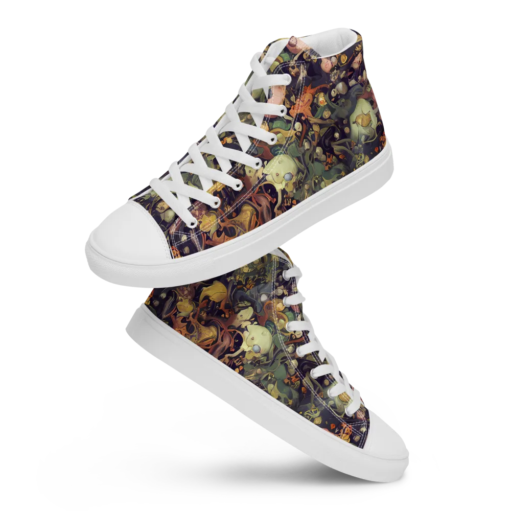 Gloom Garden on Women's High Top Canvas Shoes — Front