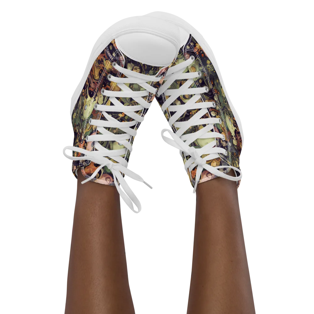 Gloom Garden on Women's High Top Canvas Shoes — Front