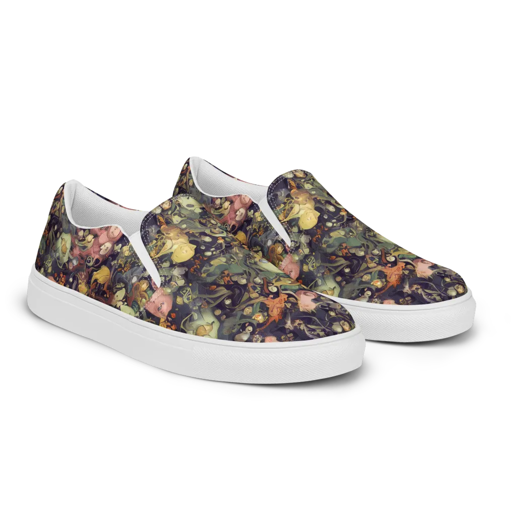 Gloom Garden on Men's Slip-On Canvas Shoes — Right Front