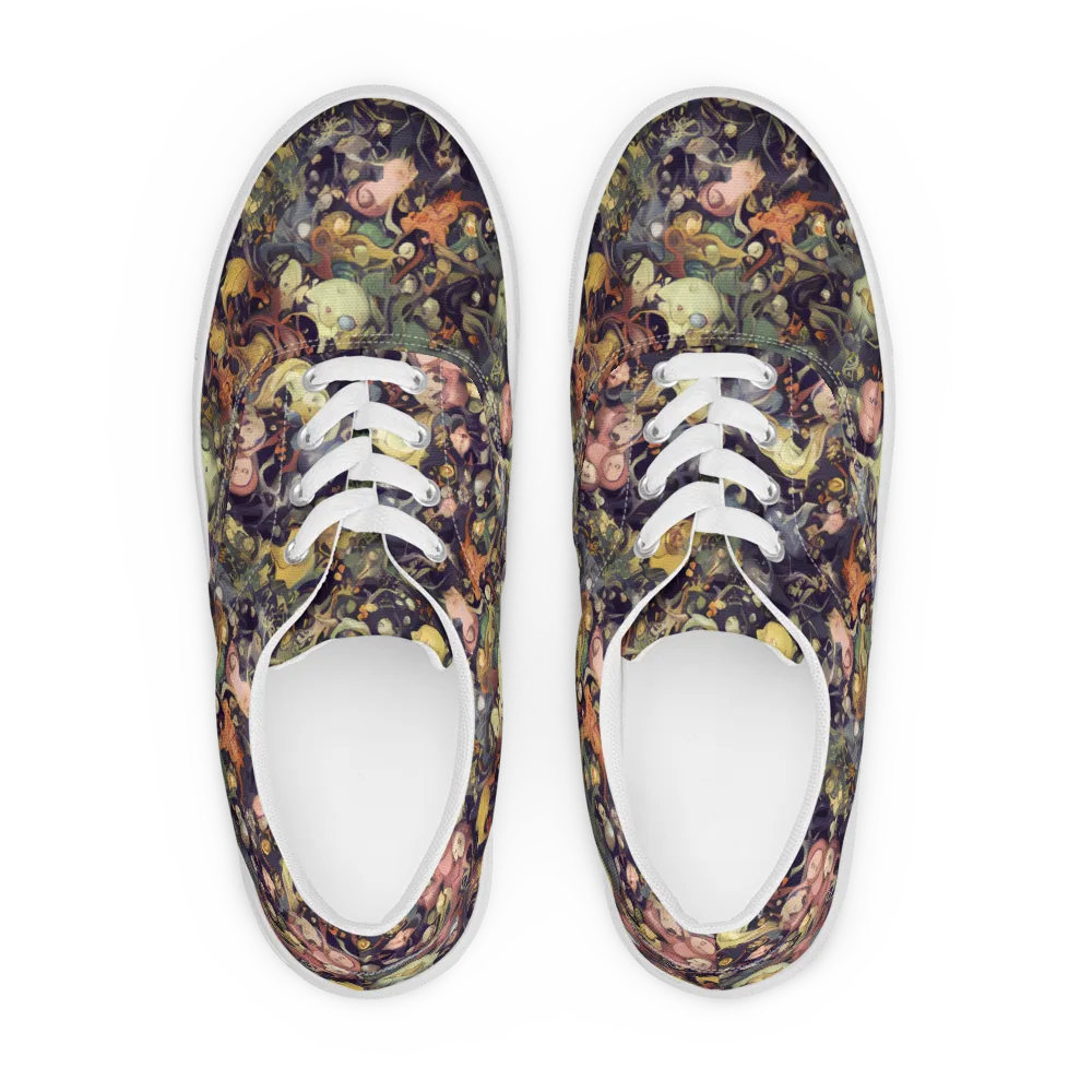 Gloom Garden on Men's Lace-Up Canvas Shoes — Front