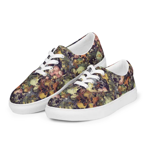 Gloom Garden on a Men's Lace-Up Canvas Shoes