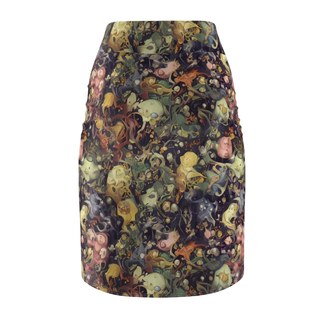 Gloom Garden on Pencil Skirt — Back