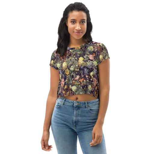 Gloom Garden on a Crop Tee