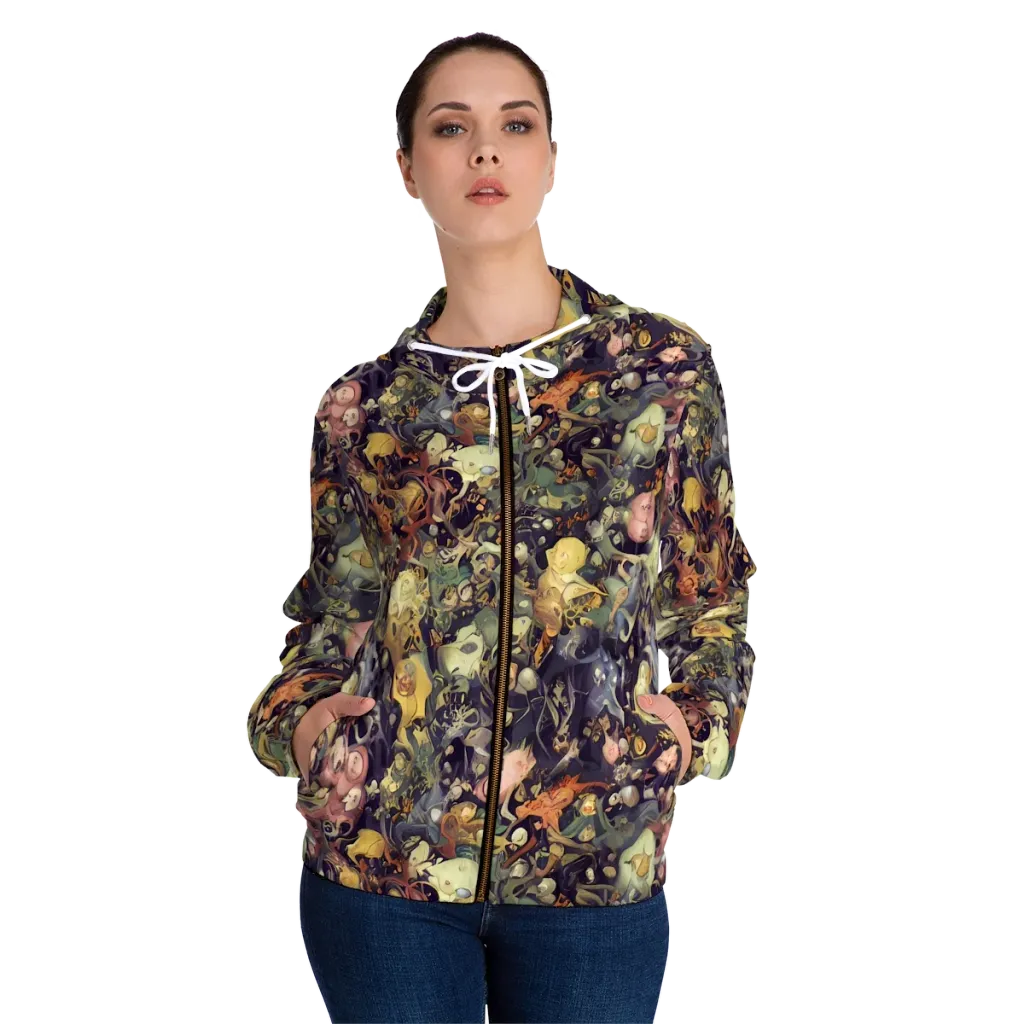 Gloom Garden on Women's Full-Zip Hoodie — Front On Person