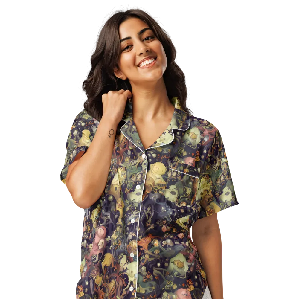 Gloom Garden on Women's Short Sleeve Pajama Top — Front