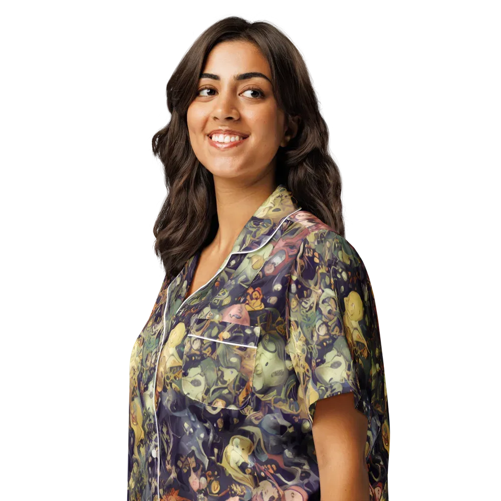 Gloom Garden on Women's Short Sleeve Pajama Top — Left Front
