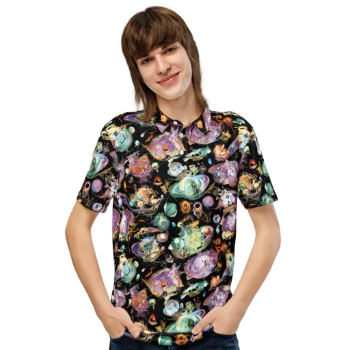 Nebula Bestiary on a Men's Slim Fit Polo Shirt