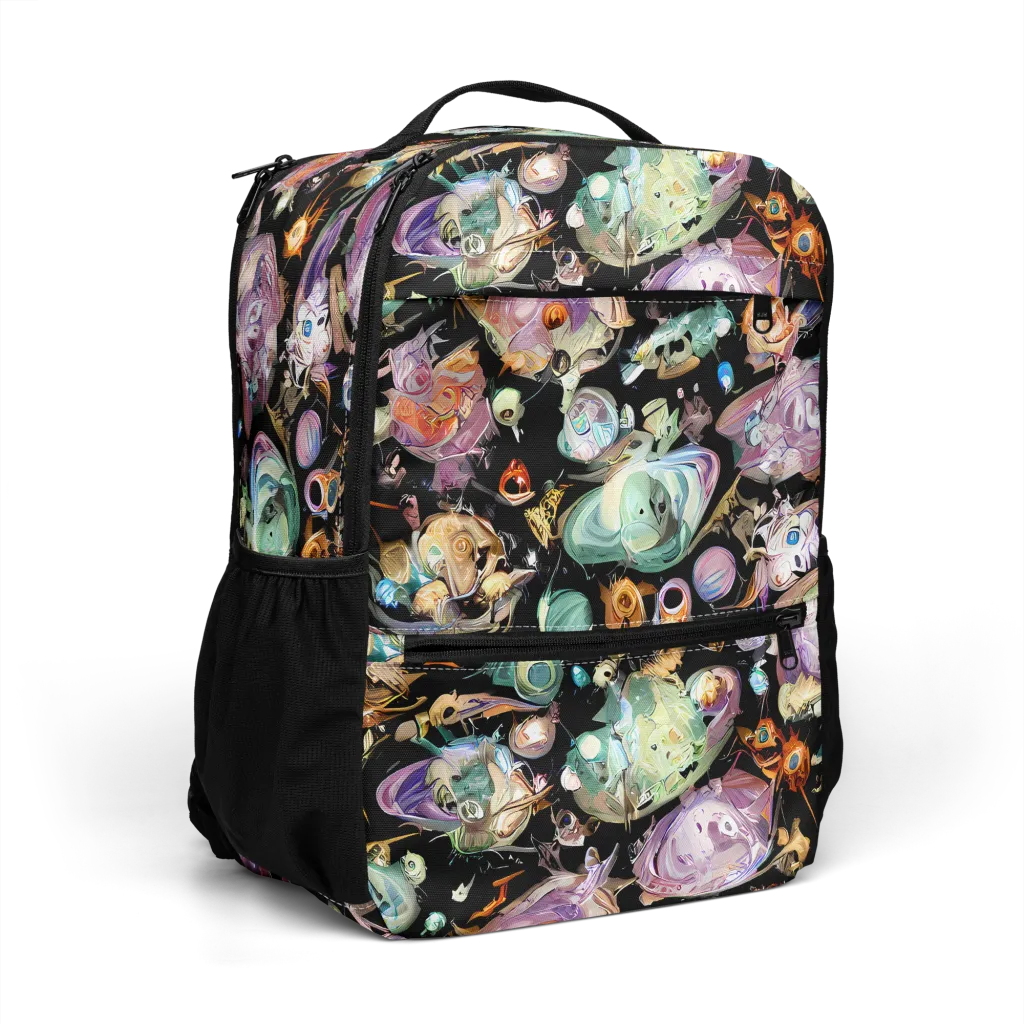 Nebula Bestiary on Utility Backpack — Right Front