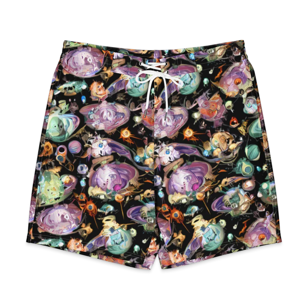 Nebula Bestiary on Men's Board Shorts — Front