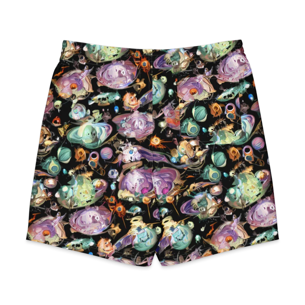 Nebula Bestiary on Men's Board Shorts — Back