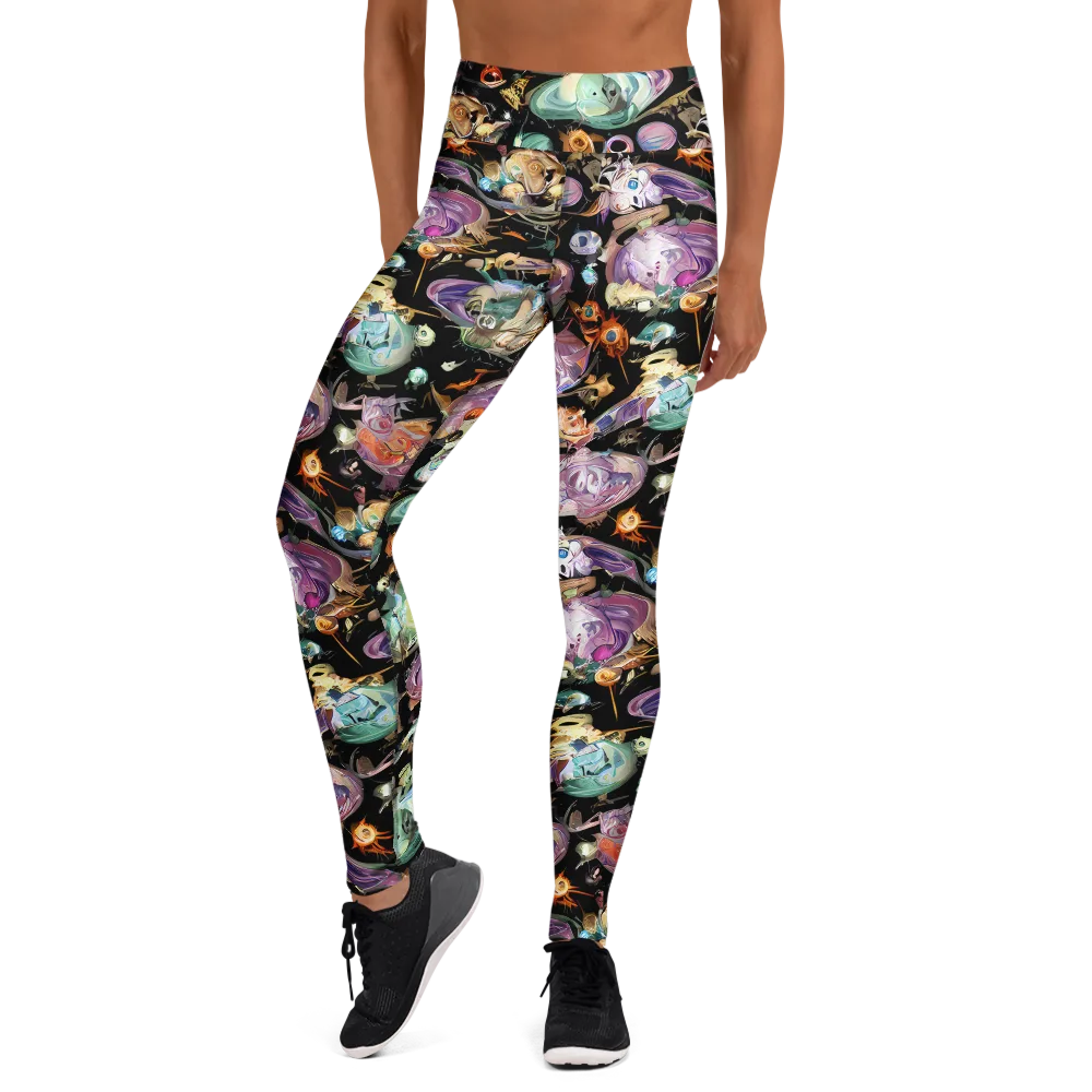 Nebula Bestiary on Yoga Leggings — Front